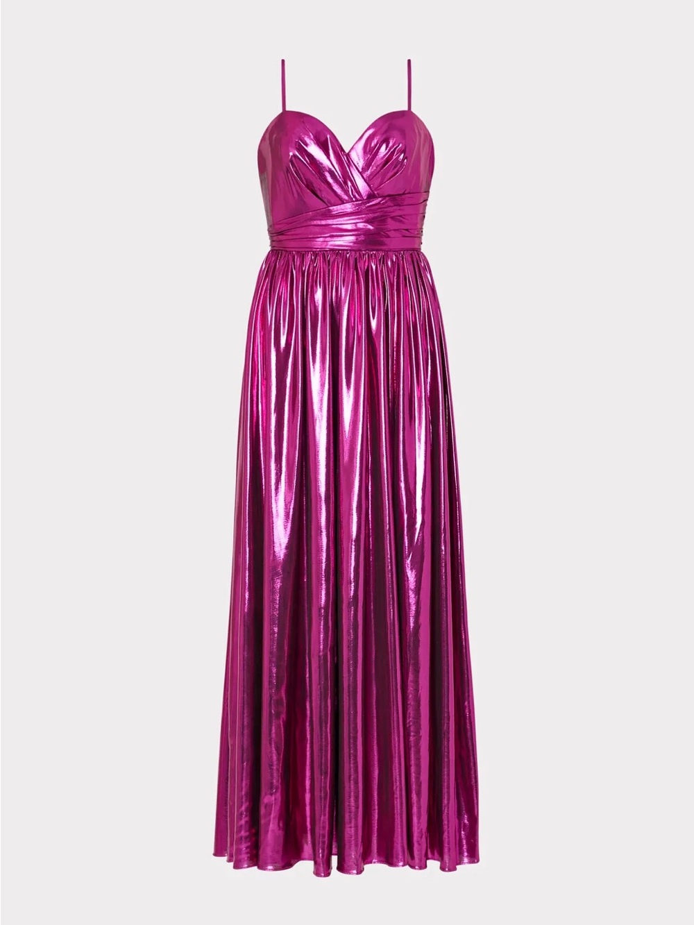 Milly Molly Shannon Metallic Fuchsia Spaghetti-Strap Maxi Dress 4